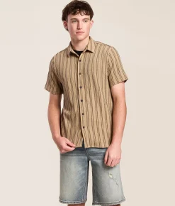 Nova Industries Striped Shirt Brown Online