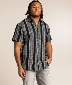 Tops | Nova Industries Striped Shirt Black White