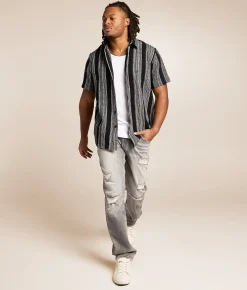 Tops | Nova Industries Striped Shirt Black White