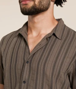 Nova Industries Striped Shirt Brown Black Clearance