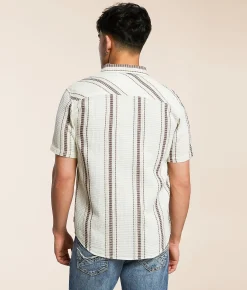 Tops | Nova Industries Striped Shirt Cream Brown
