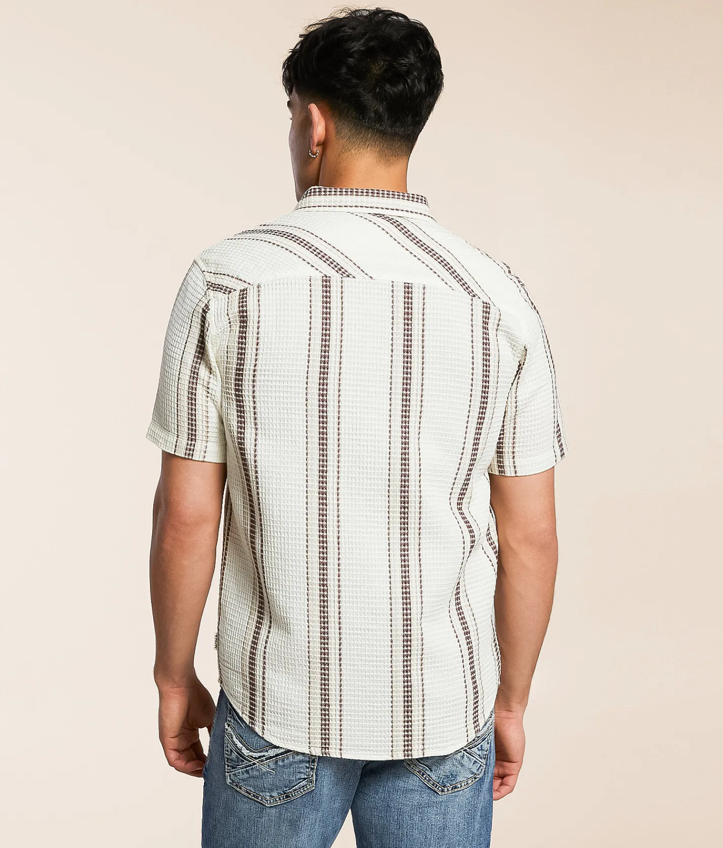 Tops | Nova Industries Striped Shirt Cream Brown