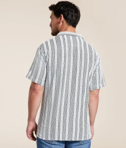 Tops | Johnny Q Striped Shirt Black