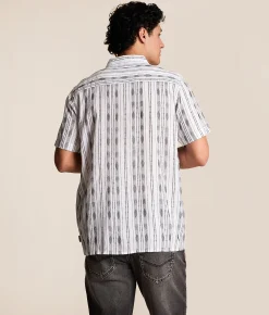 Tops | Nova Industries Striped Shirt White Black