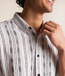 Tops | Nova Industries Striped Shirt White Black