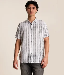 Tops | Nova Industries Striped Shirt White Black