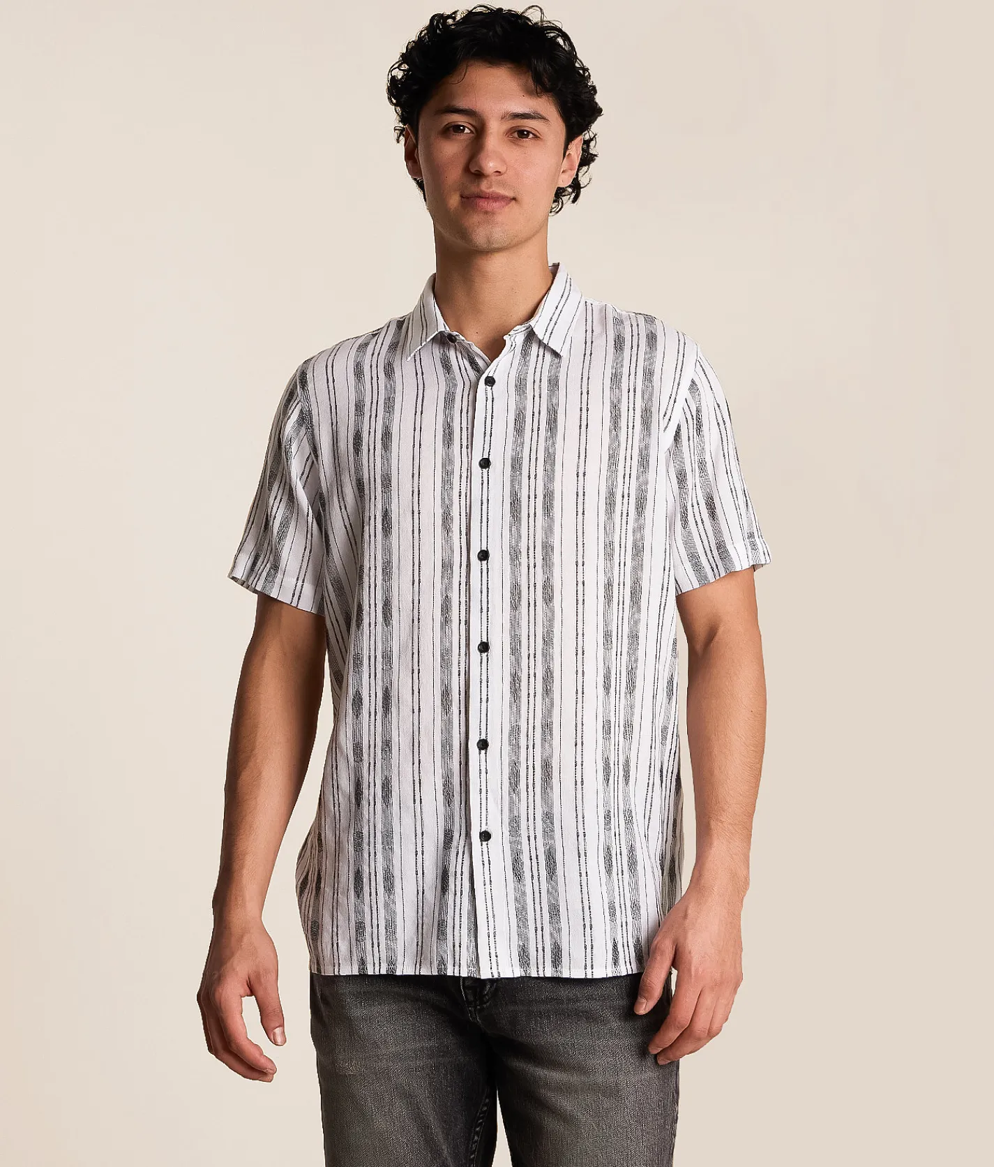 Tops | Nova Industries Striped Shirt White Black