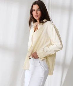 Tops | 33 Coastal Striped Shirt Yellow
