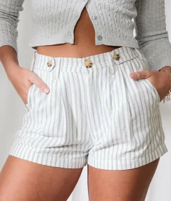 33 Coastal Striped Short Green White Stripe Clearance