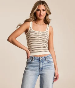 Free People Striped Simply Tank Top Canyon Sunset Combo Hot