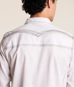 Buckle Black Striped Standard Stretch Shirt White Brown Hot