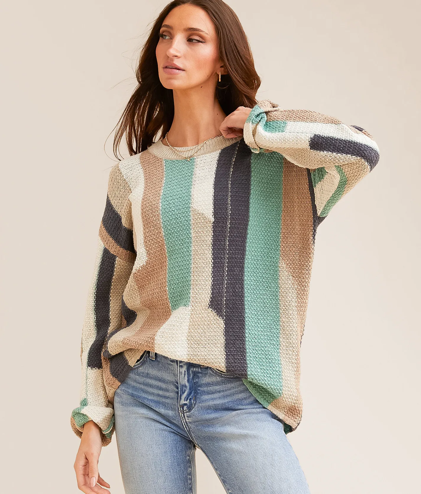 BKE Striped Sweater Multi New