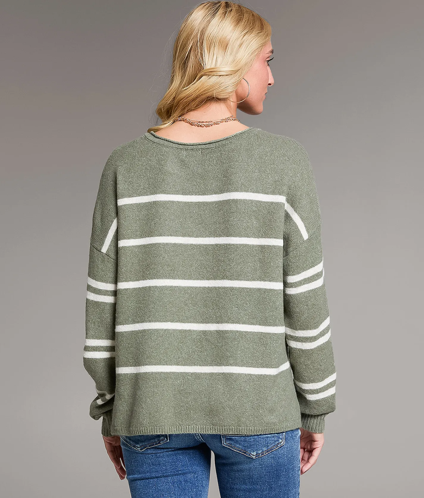 Tops | BKE Striped Sweater Vetiver