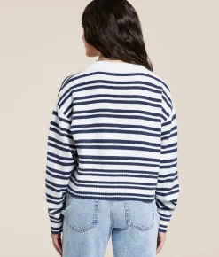 Tops | FITZ + EDDI Striped Sweater Navy White Stripe