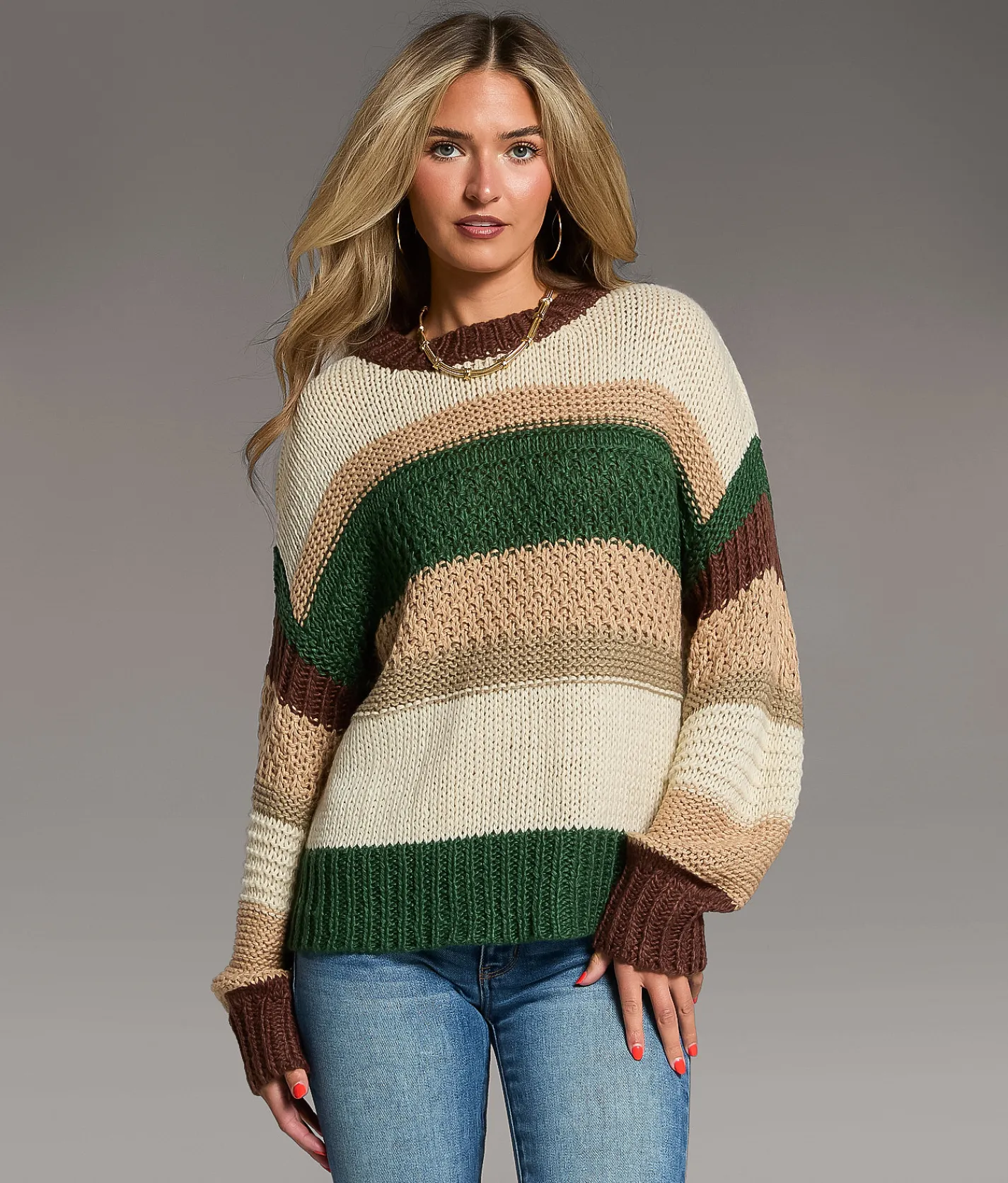 Tops | BKE Striped Sweater Assorted
