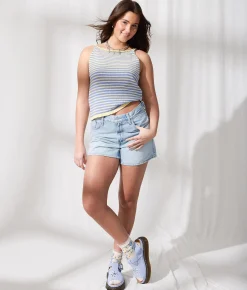 Tops | 33 Coastal Striped Sweater Tank Top Blue Double Cream