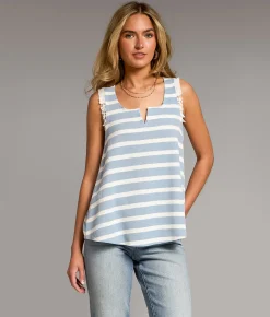 BKE Striped Tank Top Blue White Online