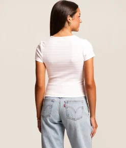 Tops | FITZ + EDDI Striped T-Shirt Cherry Blossom