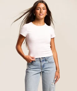 Tops | FITZ + EDDI Striped T-Shirt Cherry Blossom