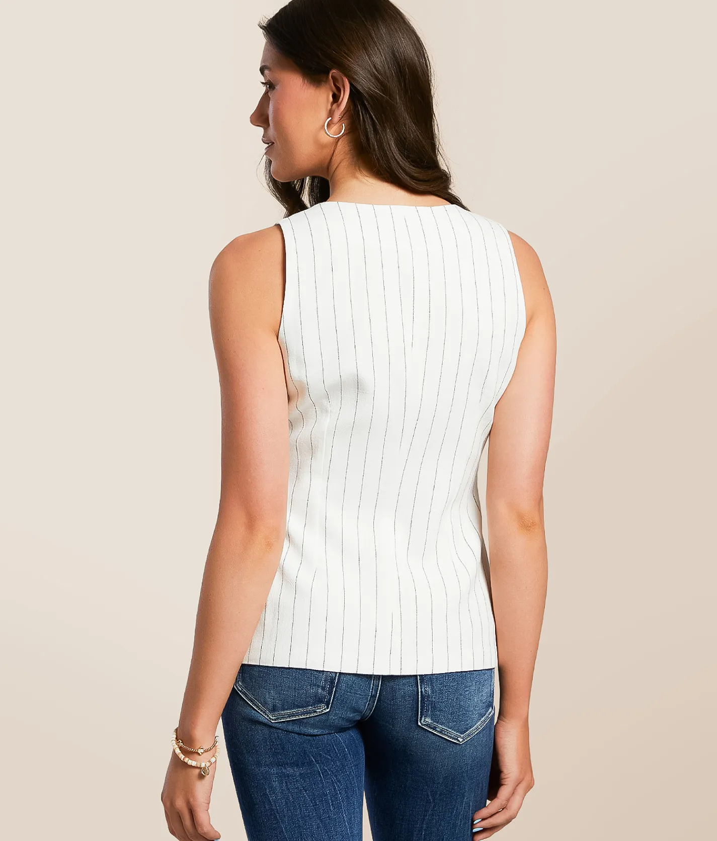Willow & Root Striped Vest Black White Hot