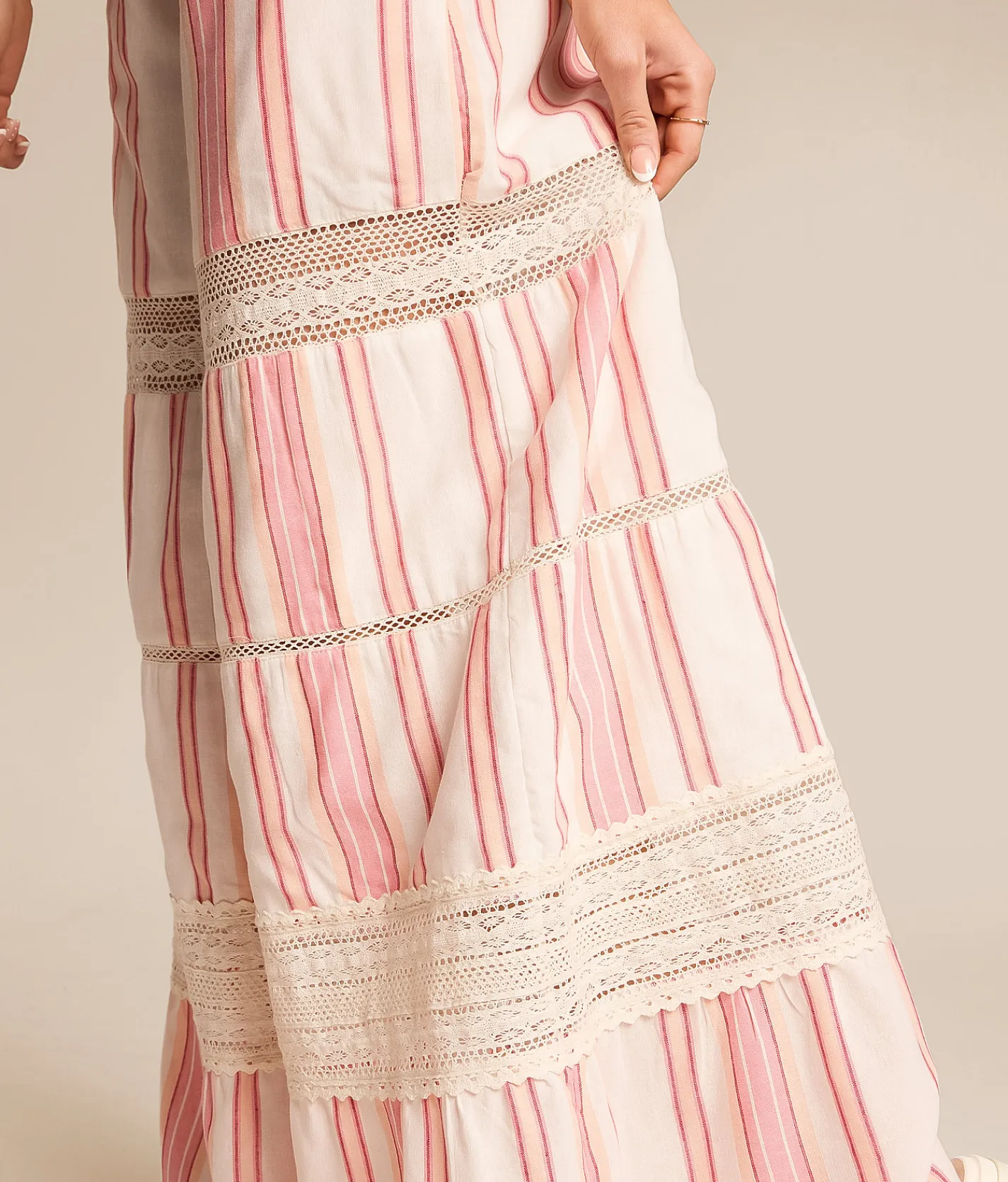 Bottoms | Angie Striped Wide Leg Beach Pant Coral
