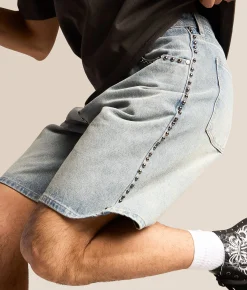 Caliber Studded Baggy Short Light Blue Hot