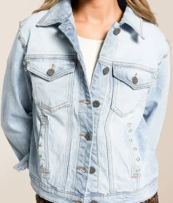 Tops|Coats & Jackets | HIDDEN Studded Denim Stretch Jacket Point Dume