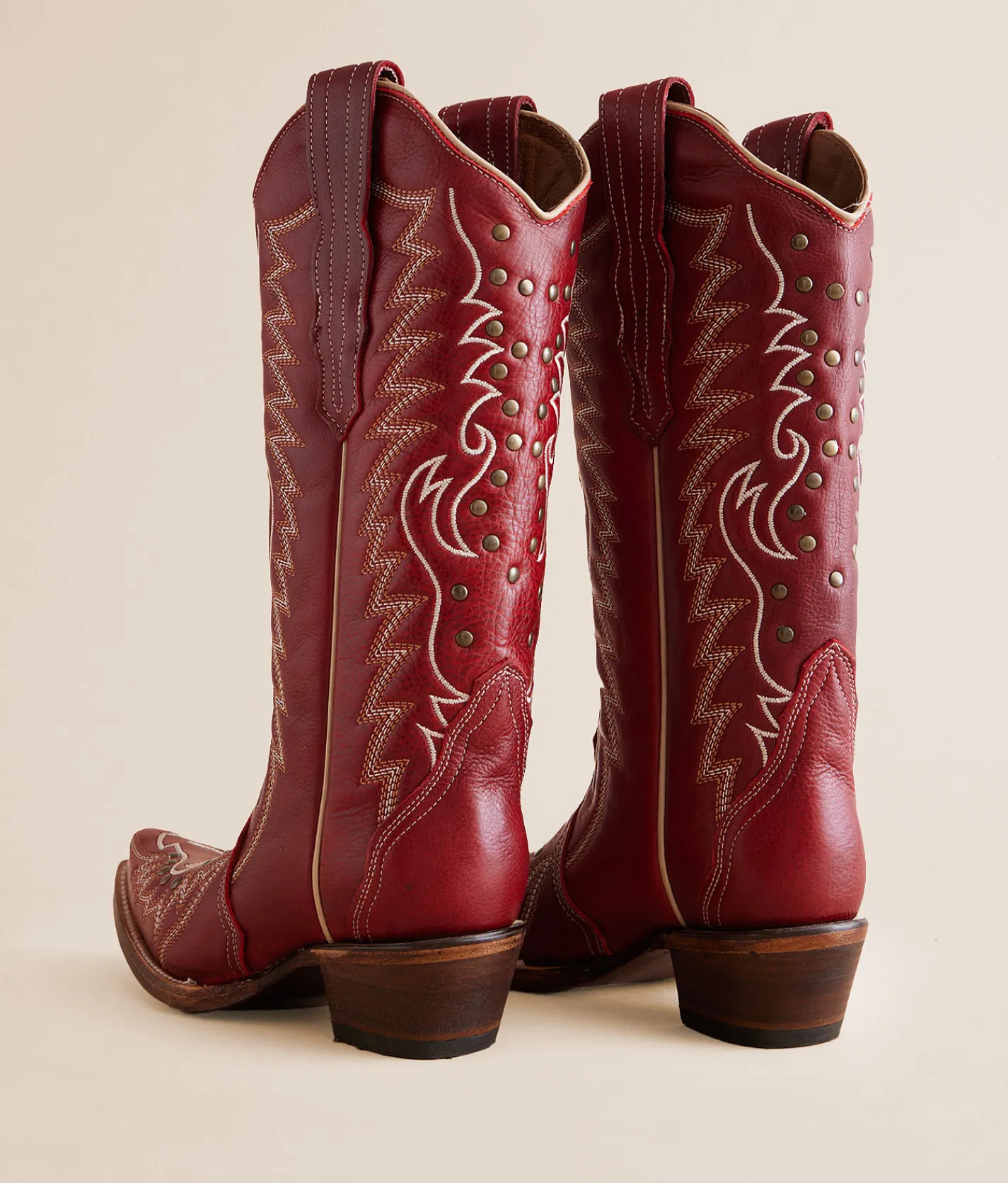 Circle G by Corral Studded Leather Western Boot Red Discount