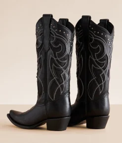 Circle G by Corral Studded Leather Western Boot Grey Black Discount