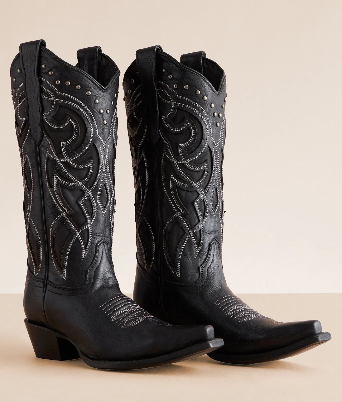 Circle G by Corral Studded Leather Western Boot Grey Black Discount