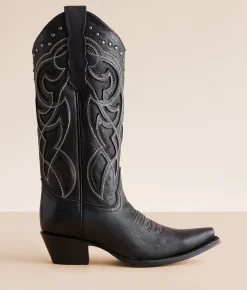 Circle G by Corral Studded Leather Western Boot Grey Black Discount