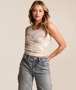 Tops | Miss Me Studded Tank Top Natural