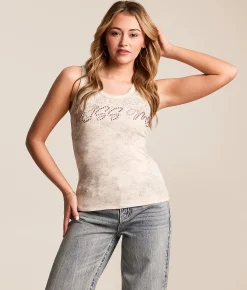 Tops | Miss Me Studded Tank Top Natural