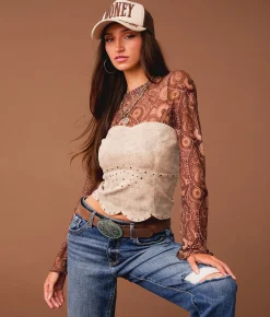 Sterling & Stitch Studded Tube Top Grey Taupe Online