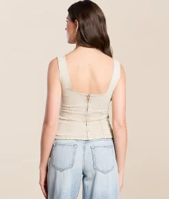 Blue B Studded Western Denim Stretch Tank Top Sand Online