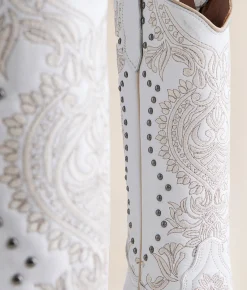 Circle G by Corral Studded Western Leather Boot LD White Clearance
