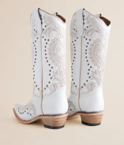 Circle G by Corral Studded Western Leather Boot LD White Clearance