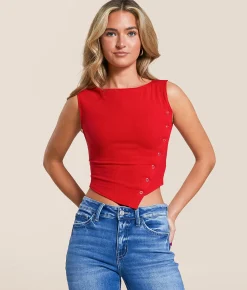 Tops | The Workshop Studio Asymmetrical Cropped Tank Top Brown