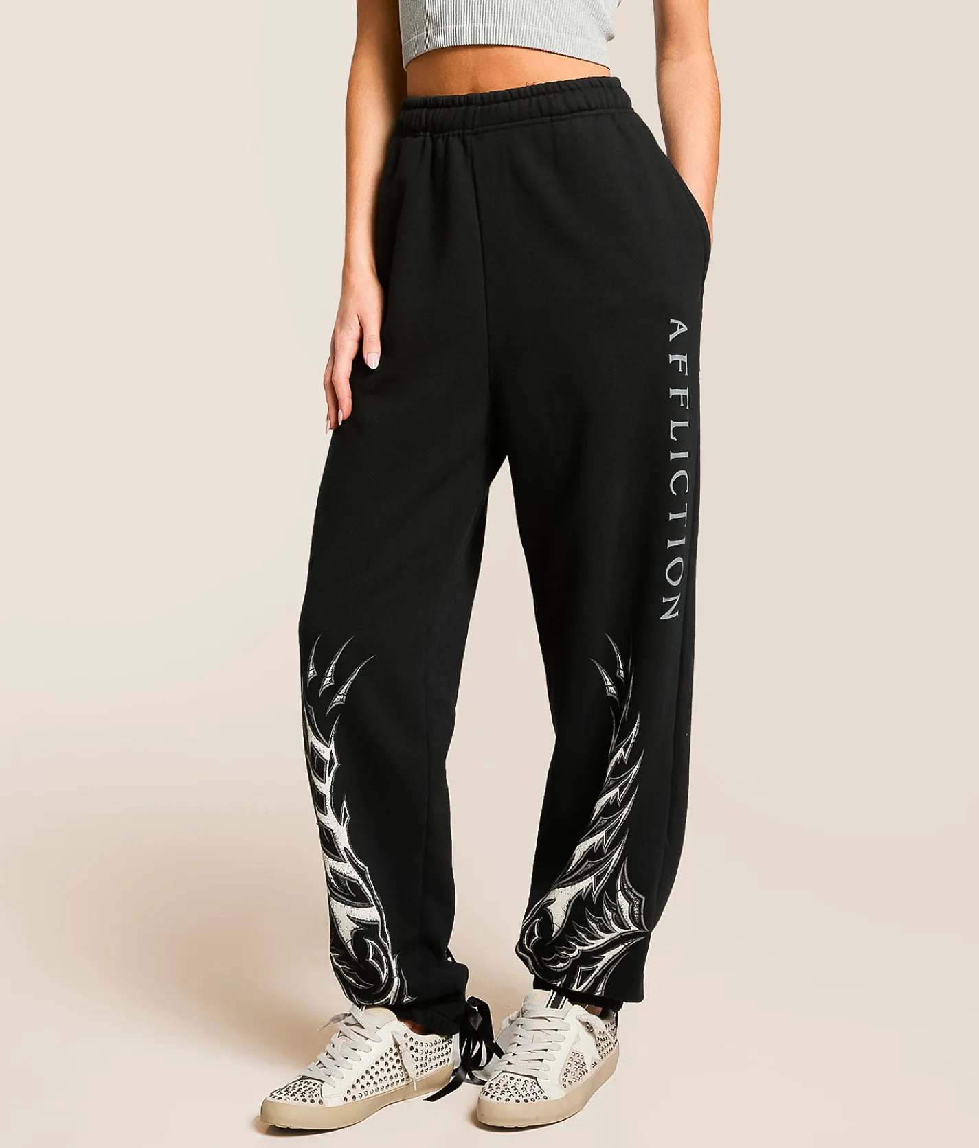 Bottoms | Affliction Stunt Double Sweatpant Black