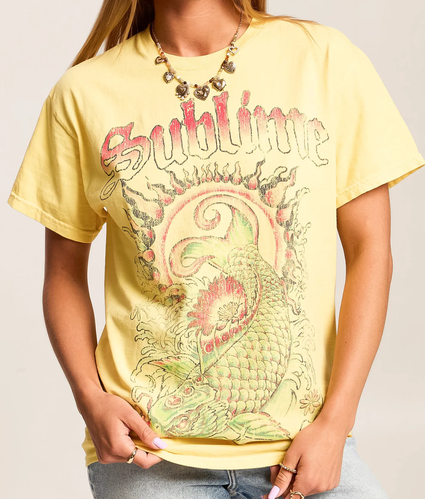 Tops | Merch Traffic Sublime Coy Fish Band T-Shirt Baby Yellow