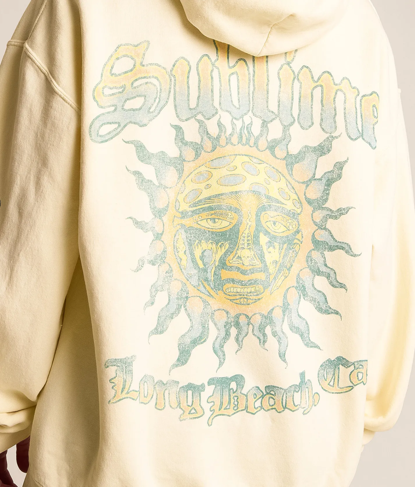 Merch Traffic Sublime Long Beach Band Hooded Sweatshirt Cream Online