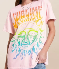 Merch Traffic Sublime Oversized Band T-Shirt Primrose Pink Hot