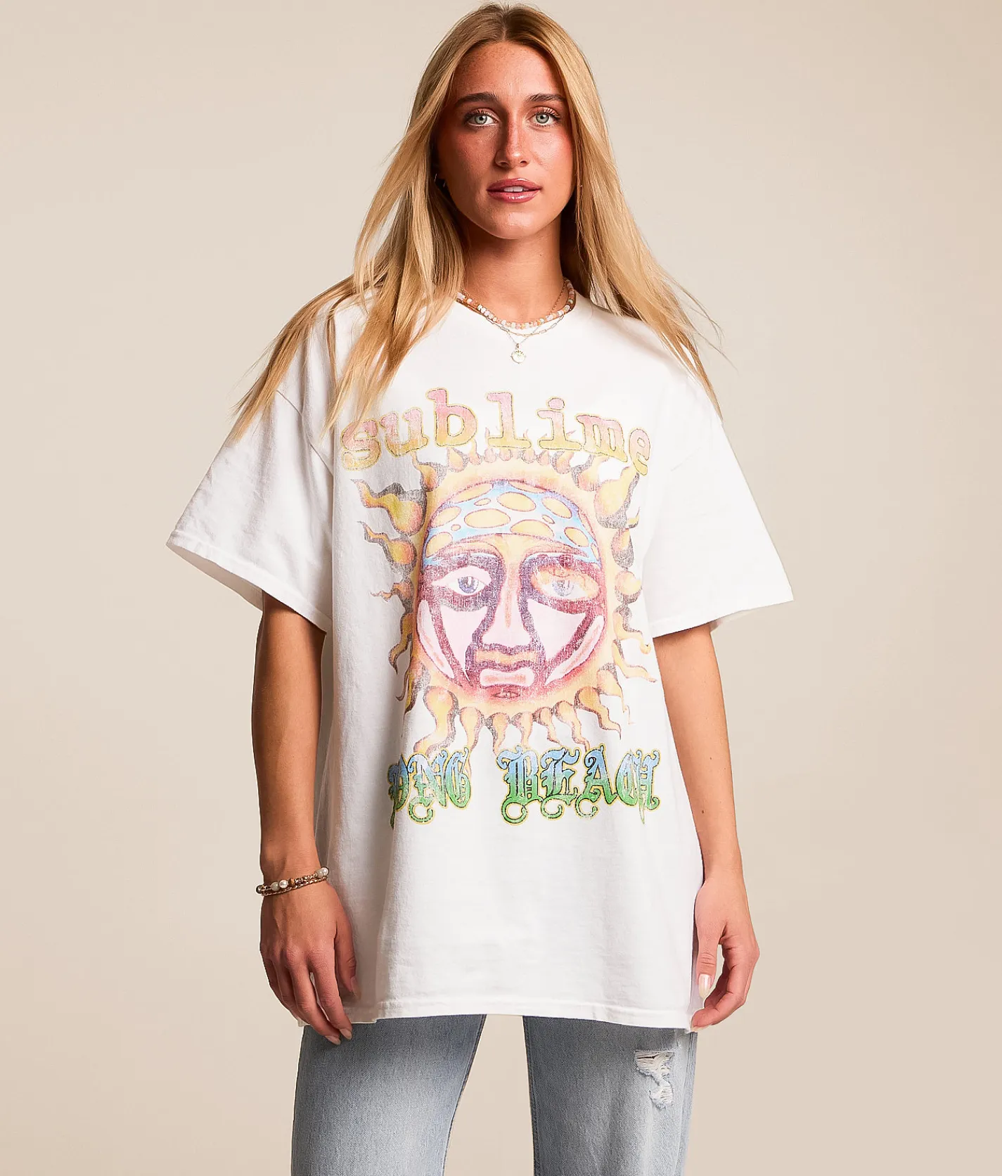 Merch Traffic Sublime Oversized Band T-Shirt White Online