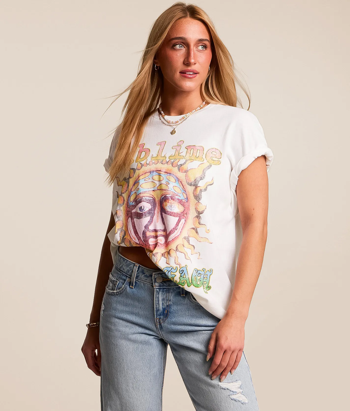 Merch Traffic Sublime Oversized Band T-Shirt White Online
