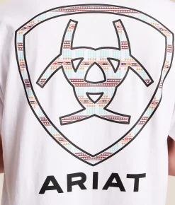 Tops|Graphic T-Shirts | Ariat Subtle Serape Simple Shield T-Shirt White