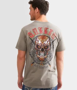 Graphic T-Shirts | Sullen Sugar Skull T-Shirt Moonmist