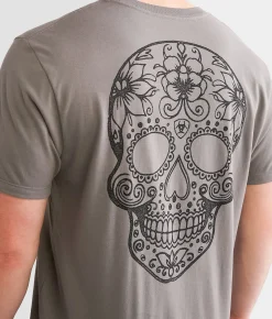 Ariat Sugar Skull T-Shirt Smoked Pearl Sale