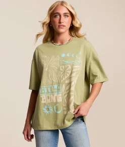 Tops | Billabong Summer Glow Oversized T-Shirt Avocado