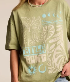 Tops | Billabong Summer Glow Oversized T-Shirt Avocado