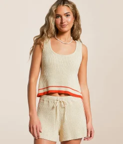Billabong Summery Nights Cropped Tank Top Whitecap New